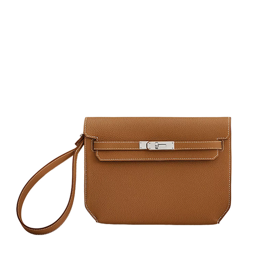 Hermes Kelly Depeches 25 Gold & Veau Togo Laiton Palladie