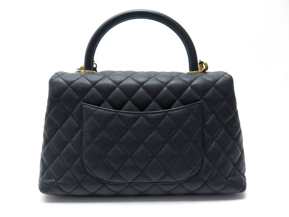 Chanel Coco Handle Leather Hand Bag -Black